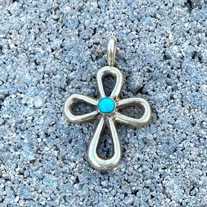 Silver & Turquoise Cross Pendant